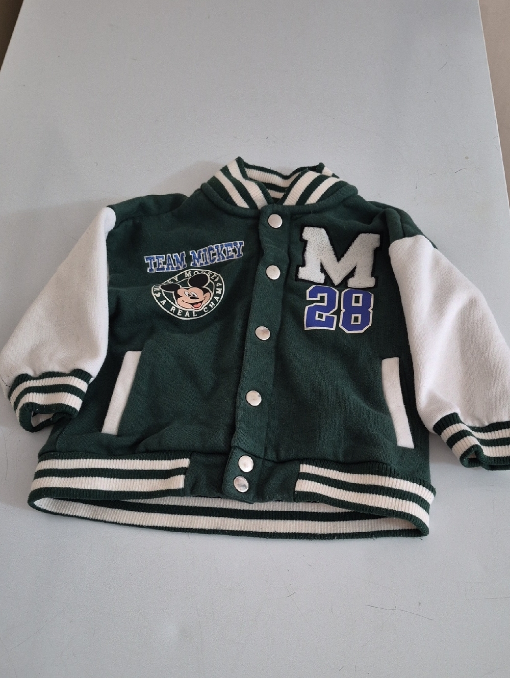 Disney Green and White 'Team Mickey' Varsity Jacket
